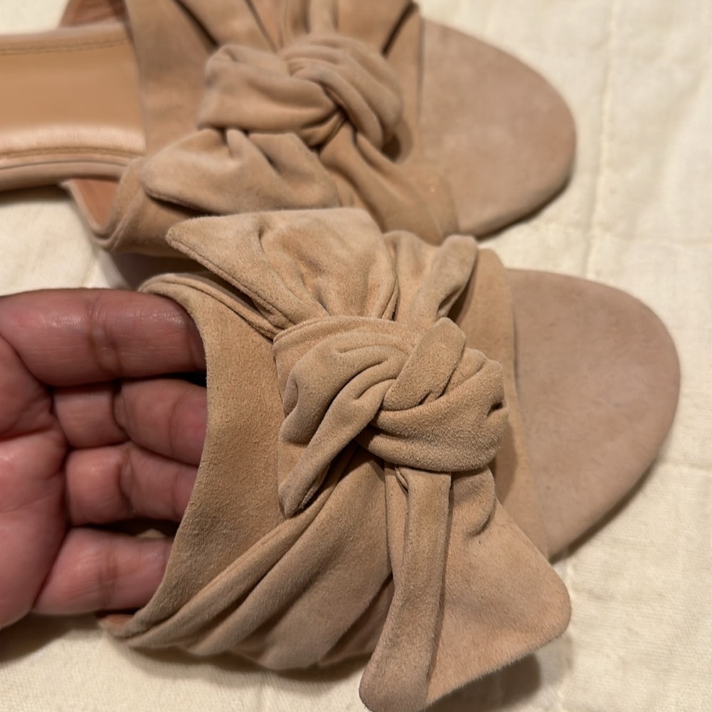 Tory Burch Annabelle Bow Slide, Size 8.5. Tan, Bl… - image 5